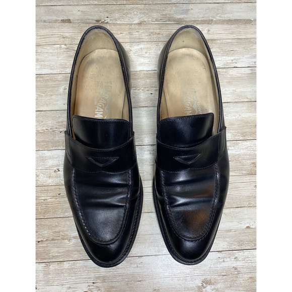 Salvatore Ferragamo Shoes Mens 39 EU 7 2E US Black Penny Loafer UG18865 main image 10